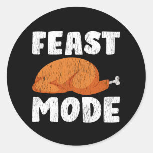 Fest-Modus Fette Huhn-Weihnachten Lustiges Ernteda Runder Aufkleber