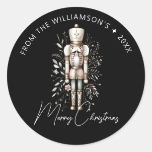 Fest Pink Gold Nutcracker Weihnachtsdunkel Runder Aufkleber