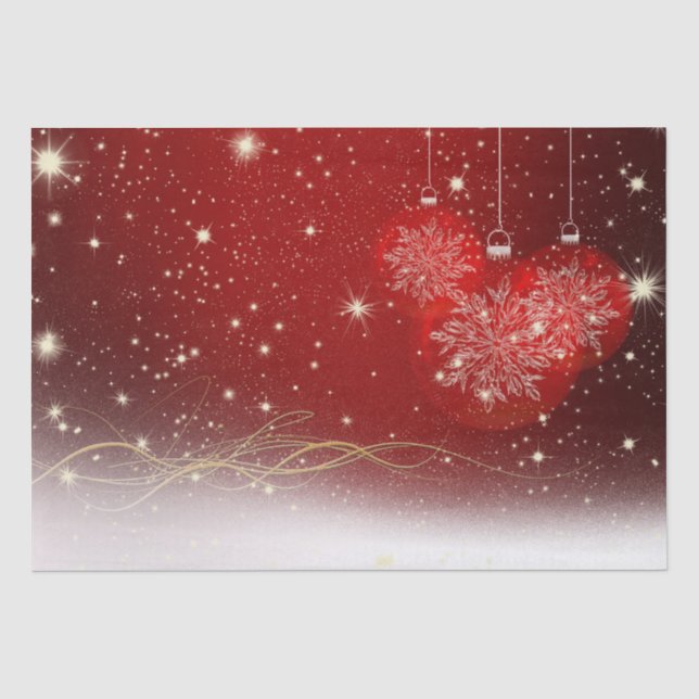 Fest-Rot-, Weiß- und Gold-Holiday-Tissue Seidenpapier (Vorderseite)