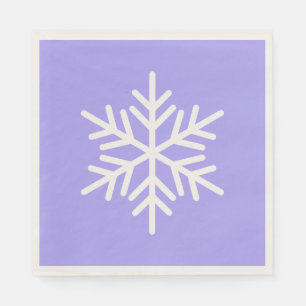 Fest Spaß Weißer Alpin Schneeflocken Lila Serviette