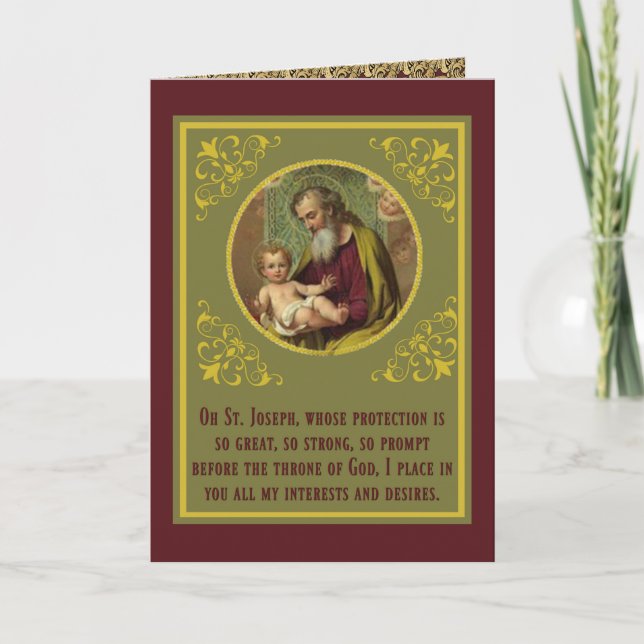 Fest St. Joseph Jesus Gebet Religiöse Vintag Karte (Vorderseite)