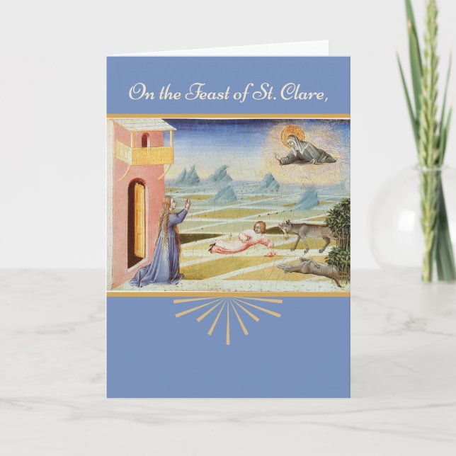 Fest von St. Clare von Assisi, blau Karte (Vorderseite)