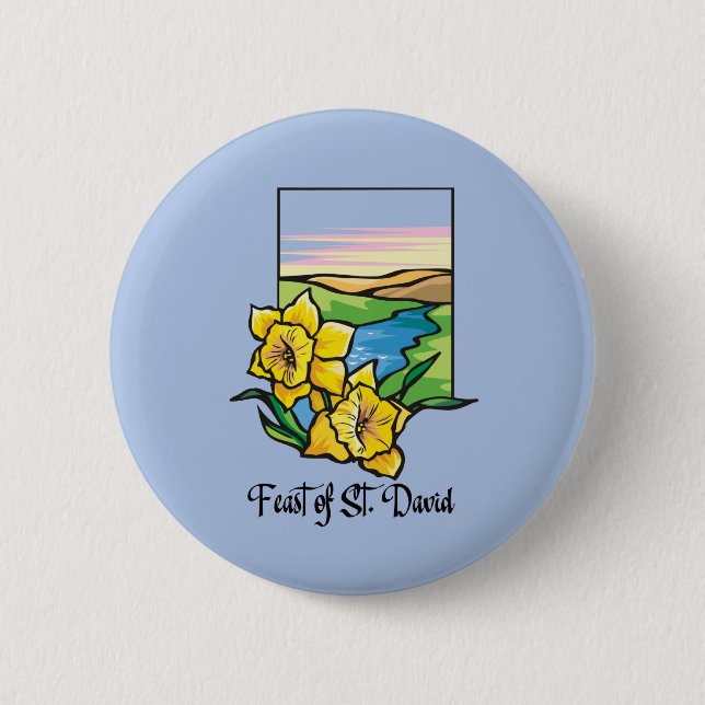 Fest von St. David Daffodils Button (Vorderseite)
