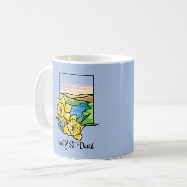 Fest von St. David Daffodils Kaffeetasse (Vorderseite Links)
