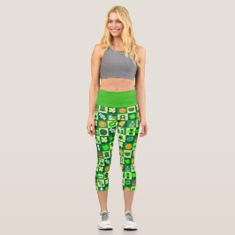 Fest von St. Patrick Pattern Capri Leggings