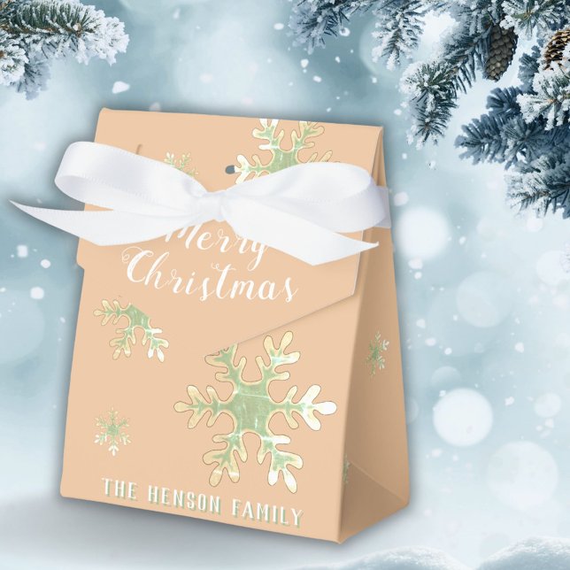 Fest Weihnachten Snowflake Familienname Geschenkschachtel (Von Creator hochgeladen)