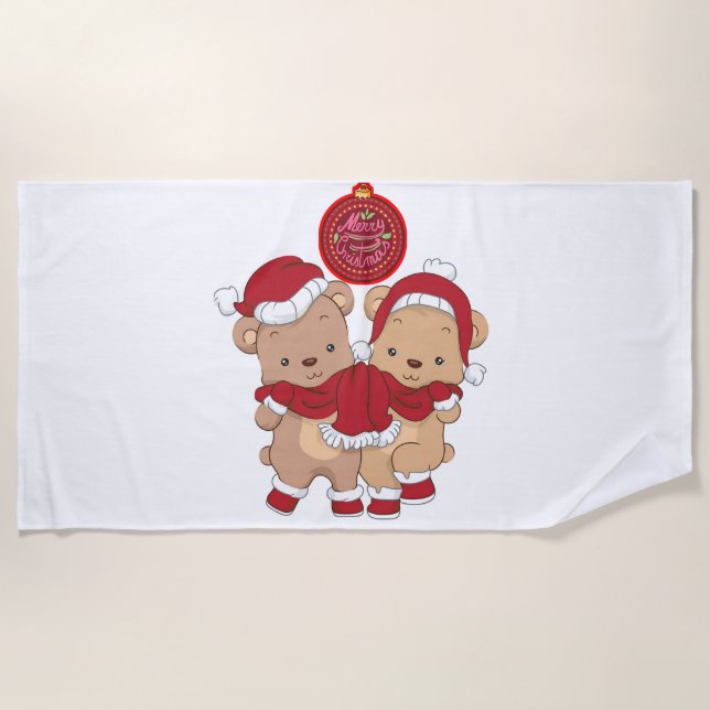 Fest Weihnachts-Strandtuch Strandtuch (Vorderseite)