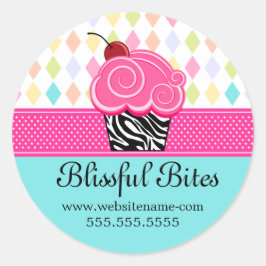 Fest Whimsical Cherry Cupcake Bäckerei Box Siegel Runder Aufkleber