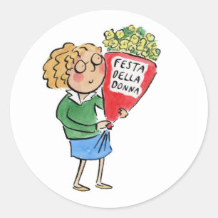 Festa Della Donna Runder Aufkleber