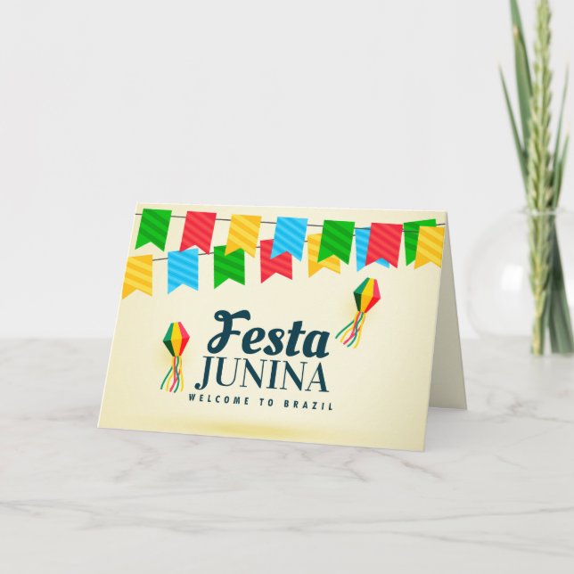 Festa Junina - Willkommen in Brasilien Feiertagskarte (Vorderseite)