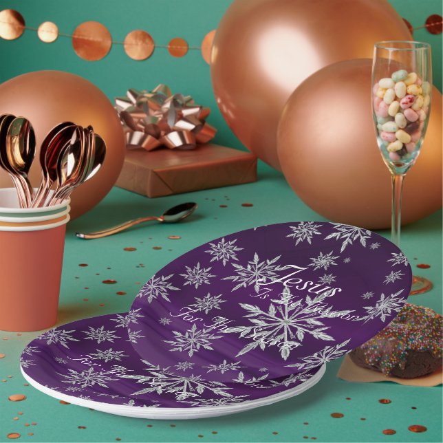 Feste Christliche Lila Teller (Multi)