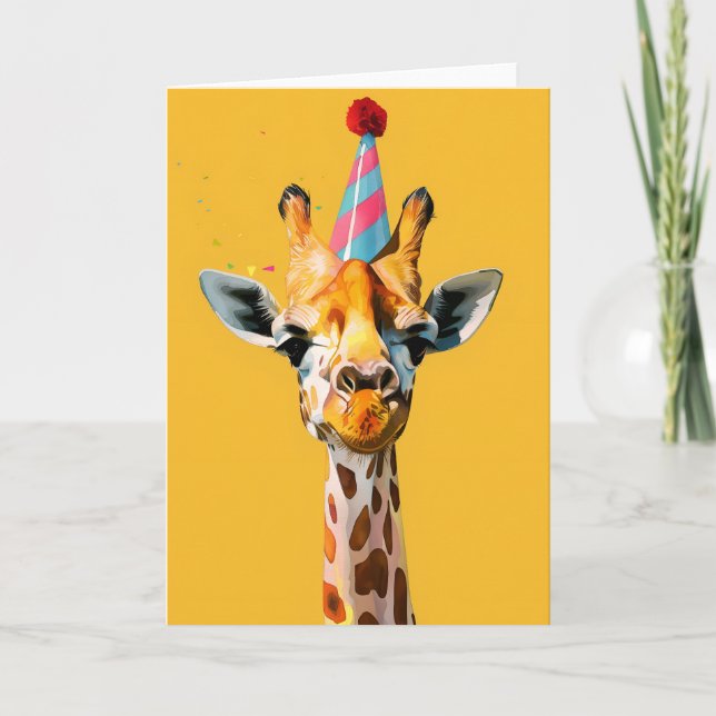 Feste Giraffe Party Grußkarte Dankeskarte (Vorderseite)