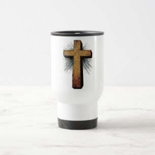 Feste Holz-Christus-Kreuz-Reisebecher Reisebecher