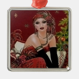 Feste Kunst Deko Retro Weihnachtsfrau Ornament Aus Metall