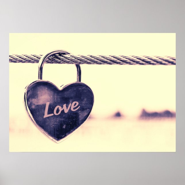 Feste Liebe in Herzform an einem Seil befestigt Poster (Vorne)