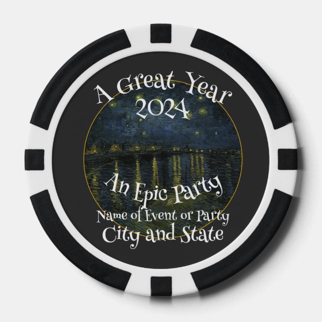 Feste Party Feierlichkeiten Feste Feste 2024 Pokerchips (Vorderseite)