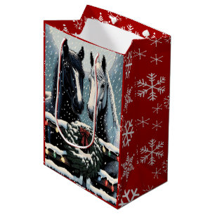 Feste Pferde   Frohe Weihnachten Mittlere Geschenktüte