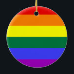 Feste Regenbogen-Kreis-Verzierung Keramikornament<br><div class="desc">Ursprüngliche Aquarell-Kunst und Entwurf durch Michael A. Giseh (c) 2013 kennzeichnenregenbogenfarben.  Fühlen Sie sich frei,  Text der Front und/oder der Rückseite dieser Verzierung hinzuzufügen,  um sie einzigartig zu machen zu Ihnen. Personifizieren Sie - fertigen Sie besonders an - Ihren Text hier - machen Sie es Ihre Selbst!</div>