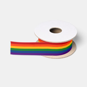 Feste Regenbogen-Stolz-Flagge Satinband