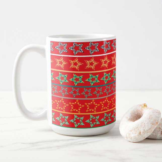 Feste Sterne Klassische Tasse - (Mit Donut)