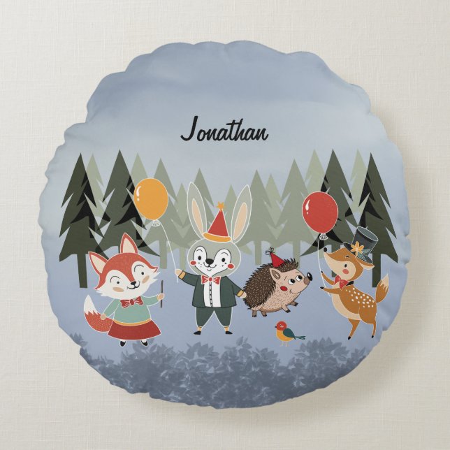 Feste Tiere Rundes Kissen (Vorderseite)