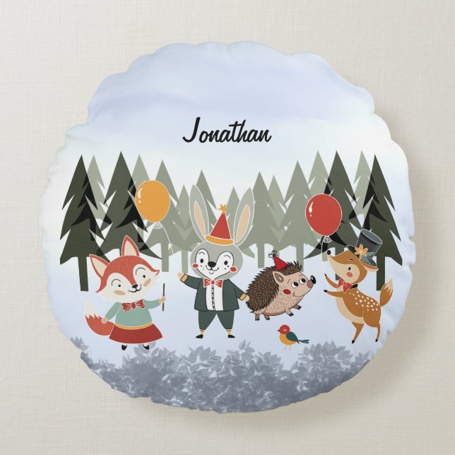 Feste Tiere Rundes Kissen (Vorderseite)