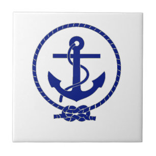 Feste verankerte Nautical Anchor Coastal Artwork Fliese