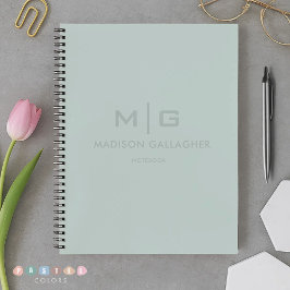 Feste weiche Licht Pastell-Salbei-Moos-Grün-Farbe Notizbuch