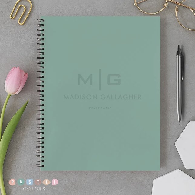 Feste weiche Licht Pastell Salbei Moos Grün Farbe Notizbuch (Solid Soft Light Pastel Sage Moss Green Color Notebook
)