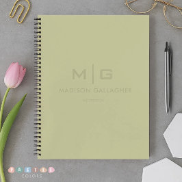 Feste weiche Licht Pastell Salbei Moos Grün Farbe Notizbuch