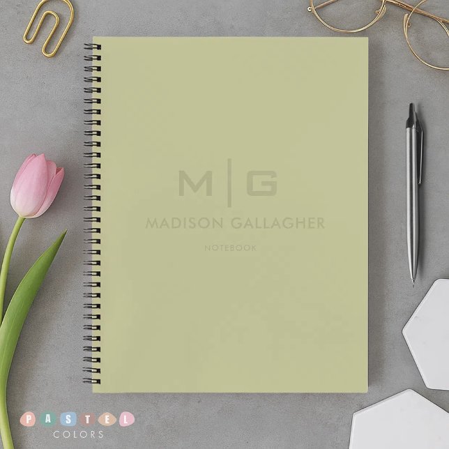 Feste weiche Licht Pastell Salbei Moos Grün Farbe Notizbuch (Solid Soft Light Pastel Sage Moss Green Color Notebook
)