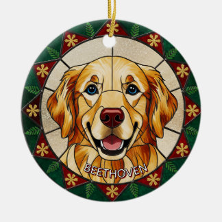 Fester Glaseffekt DOG's Name Weihnachten Keramik Ornament