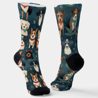 Fester Hund bricht Weihnachtssocken Socken