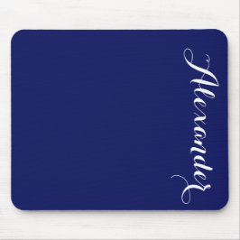 Fester Marine-Blau-Hintergrund, Namensmonogramm Mousepad