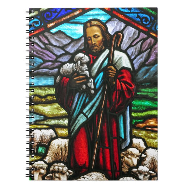 Festes Bild von Jesus und Lämmern Notizblock (Vorderseite)