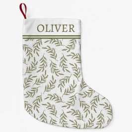 Festes Cypress-Muster mit Monogramm-Urlaub Kleiner Weihnachtsstrumpf
