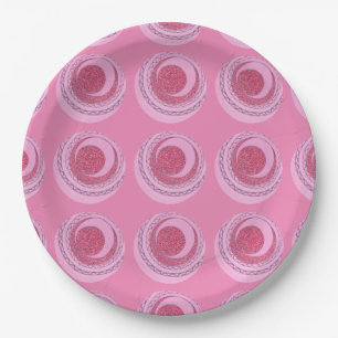 Festes Fun wirbelnde rosa Kreise Dosen Papier Tell Pappteller
