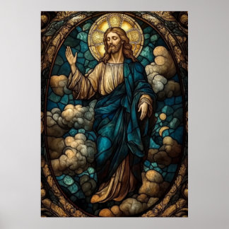 Festes Glas Jesus Art - Christlich Poster