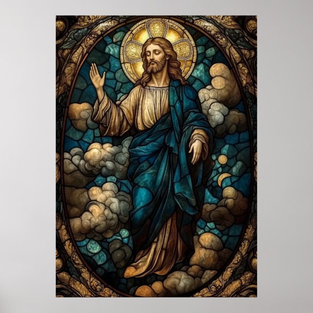 Festes Glas Jesus Art - Christlich Poster (Vorne)