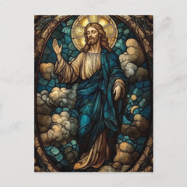 Festes Glas Jesus Art - Christlich Postkarte (Vorderseite)