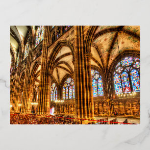 Festes Glas Straßenkathedral Folien Feiertagspostkarte