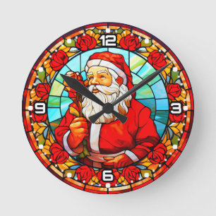 Festes Glas Weihnachtsschmuck-67680 Runde Wanduhr