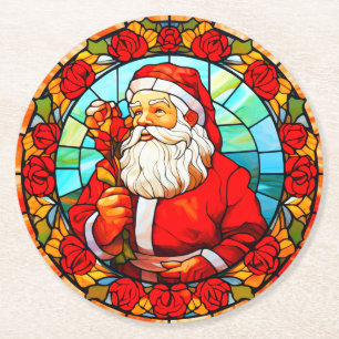 Festes Glas Weihnachtsschmuck-67680 Runder Pappuntersetzer