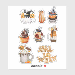 Festes Halloween-Leckereien-Aufkleber Aufkleber