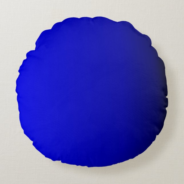 Festes helles Kobalt-Blau Rundes Kissen (Vorderseite)