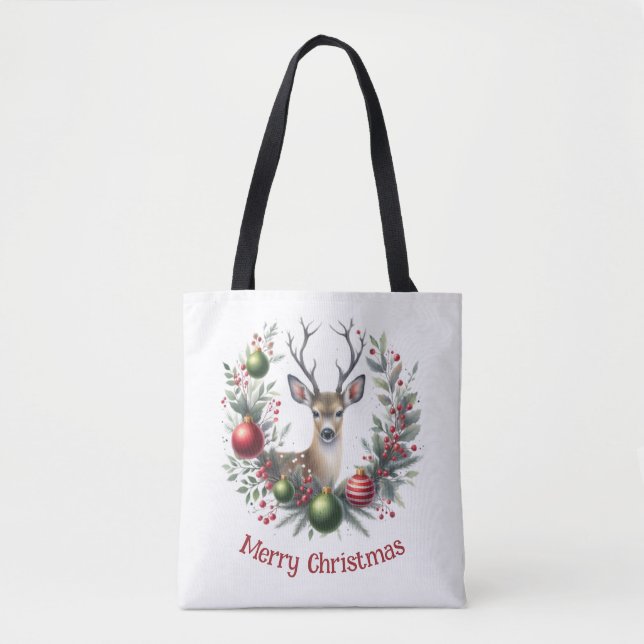 Festes Hirsch im Urlaubskrez 4 - Tasche (Vorderseite)