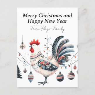 Festes Huhn Feiertagspostkarte
