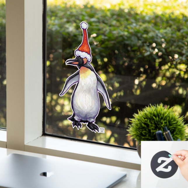 Festes Penguin Weihnachtsfenster Fensteraufkleber (Büro)
