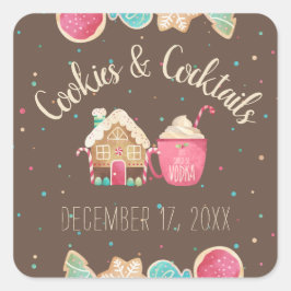 Festes Thema Cookie Swap und Cocktail Party Quadratischer Aufkleber