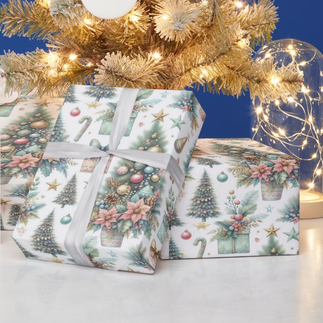 Festes Umhüllungspapier mit Verzierungen Geschenkpapier (Feiertage)
